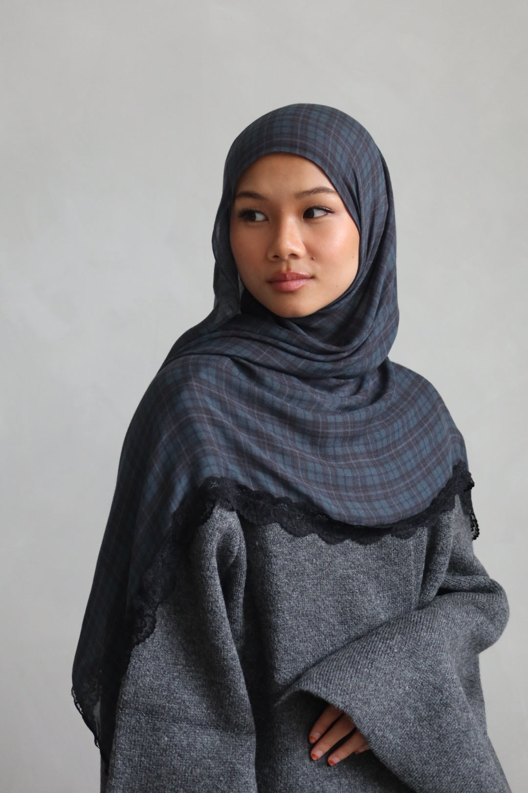 Navy Plaid Lace - (Pre-Order)