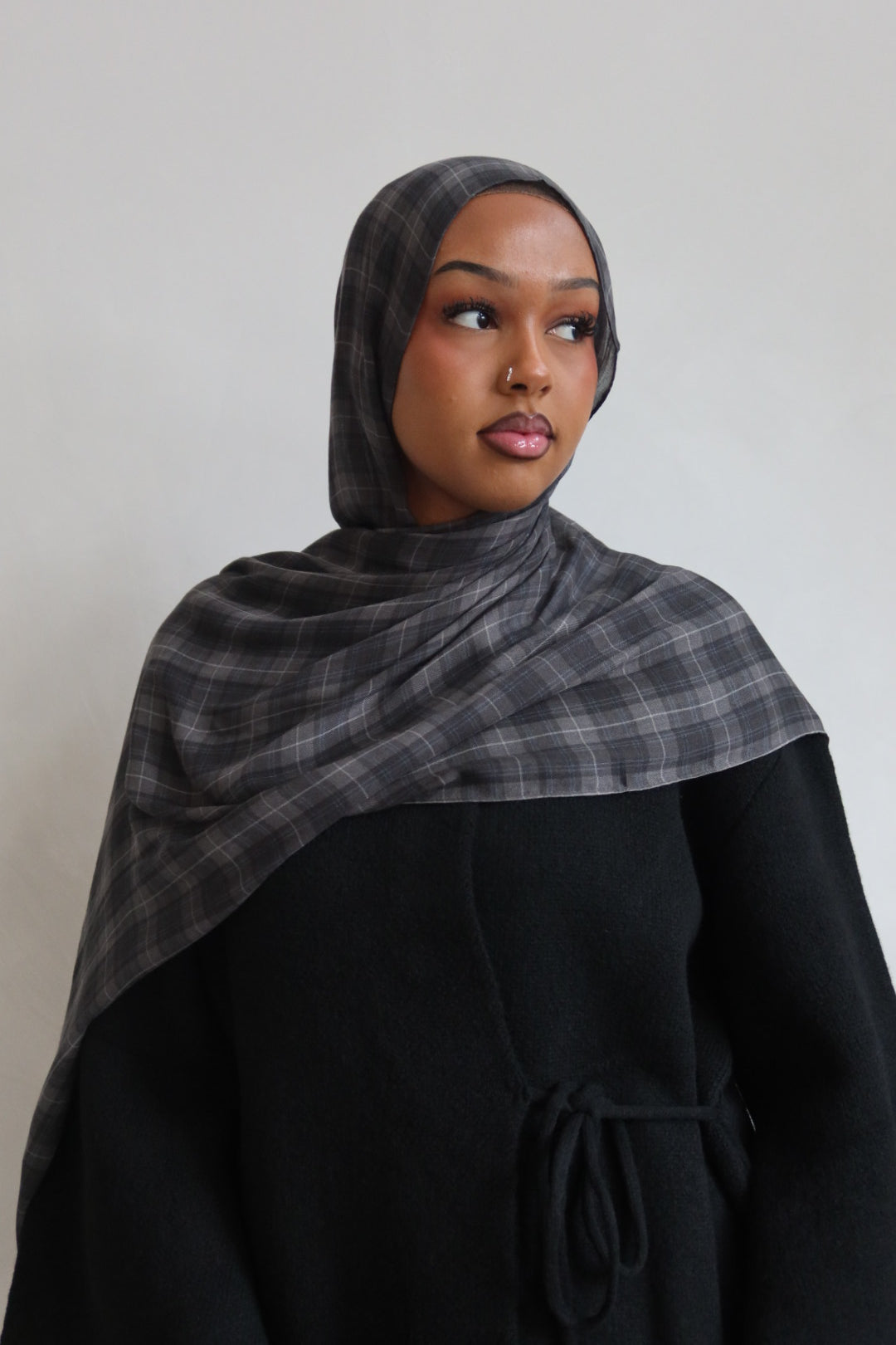 Grey Plaid - Modal hijab