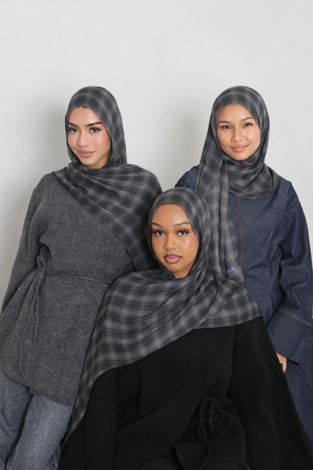 Grey Plaid - Modal hijab