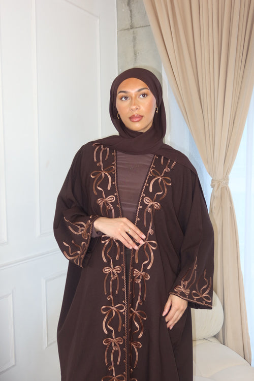 Brown Bow Abaya