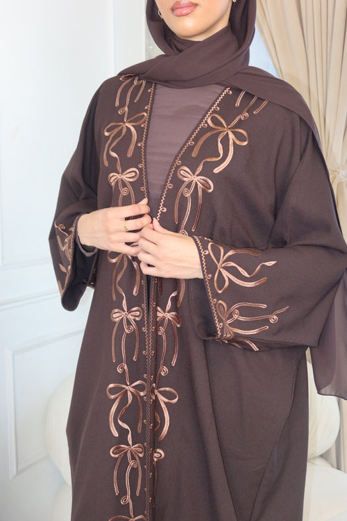 Brown Bow Abaya