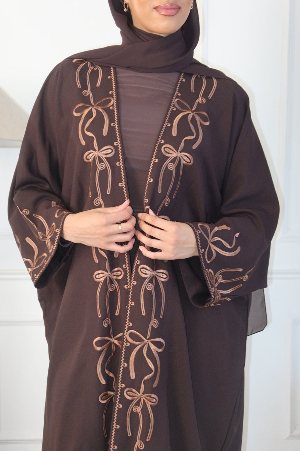Brown Bow Abaya