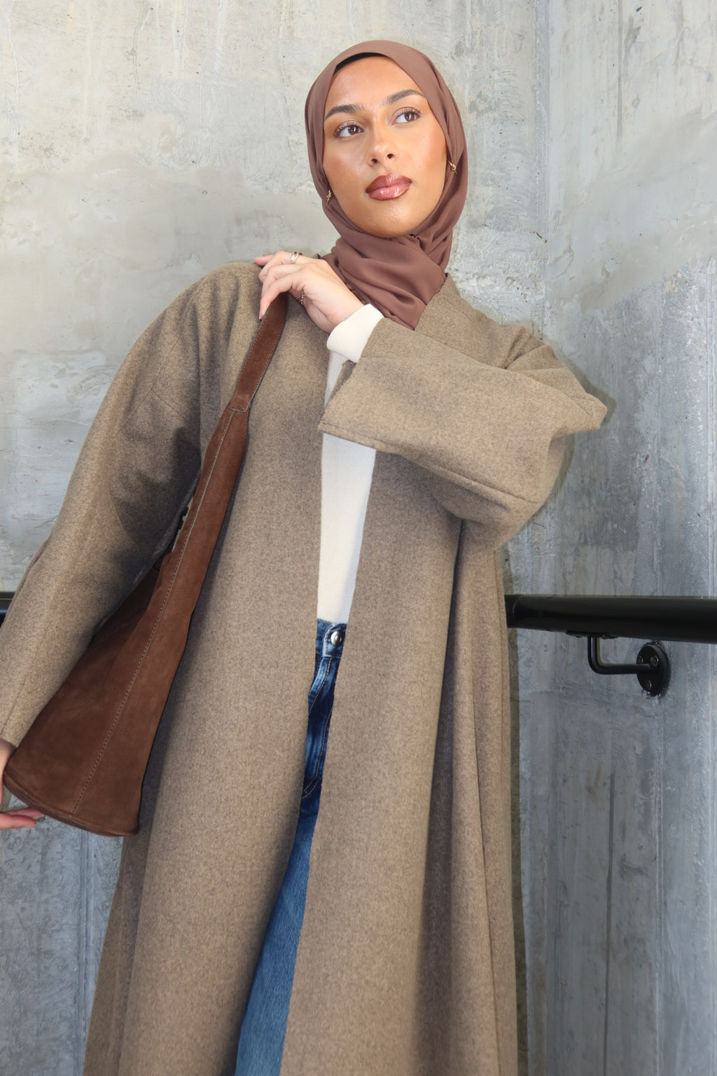 Pressed Wool Abaya Coat
