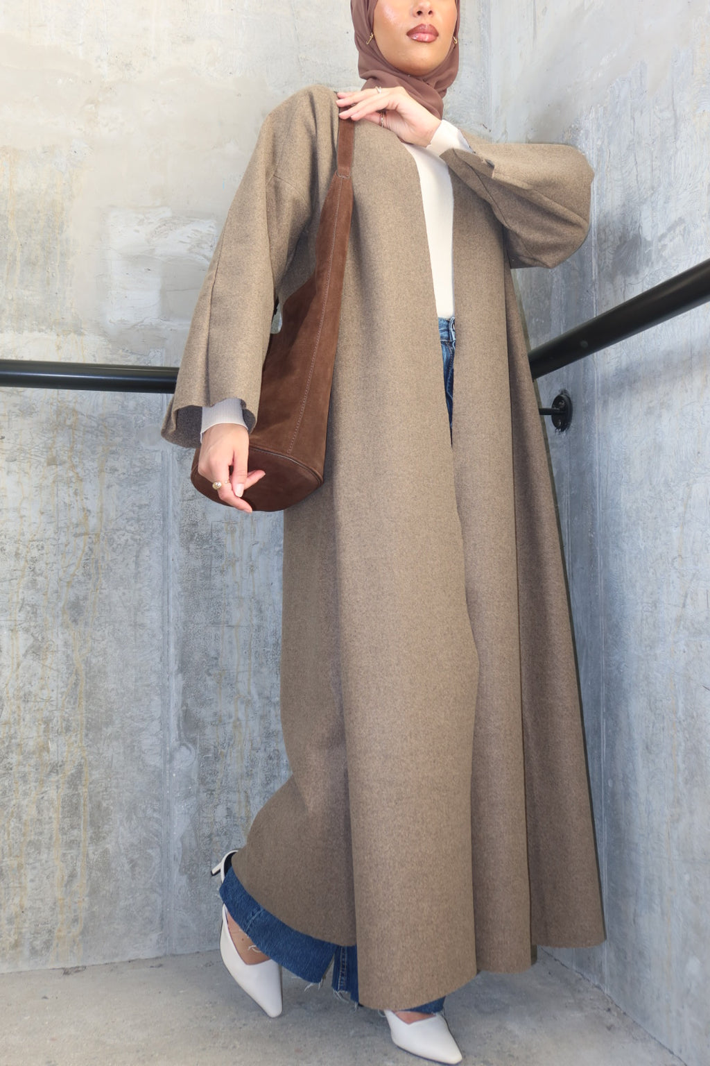 Pressed Wool Abaya Coat