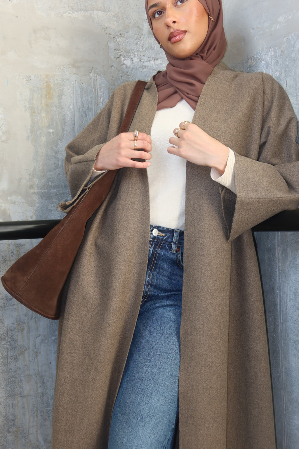 Pressed Wool Abaya Coat