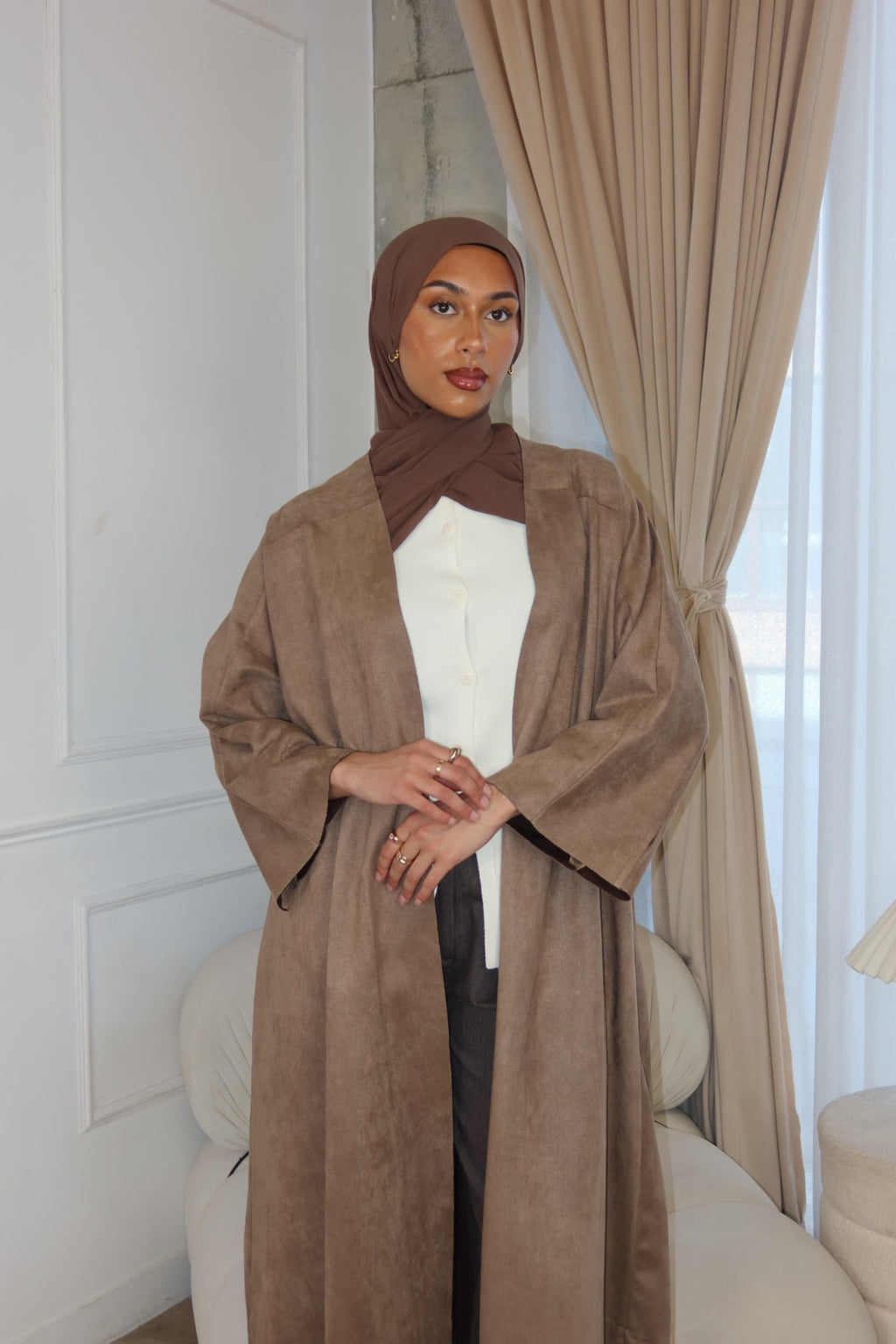 Suede Abaya Coat