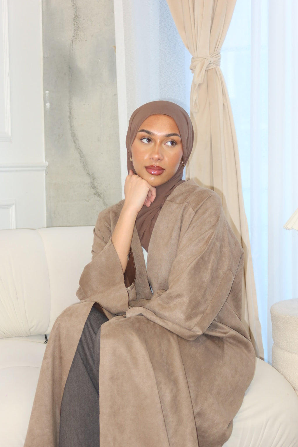 Suede Abaya Coat